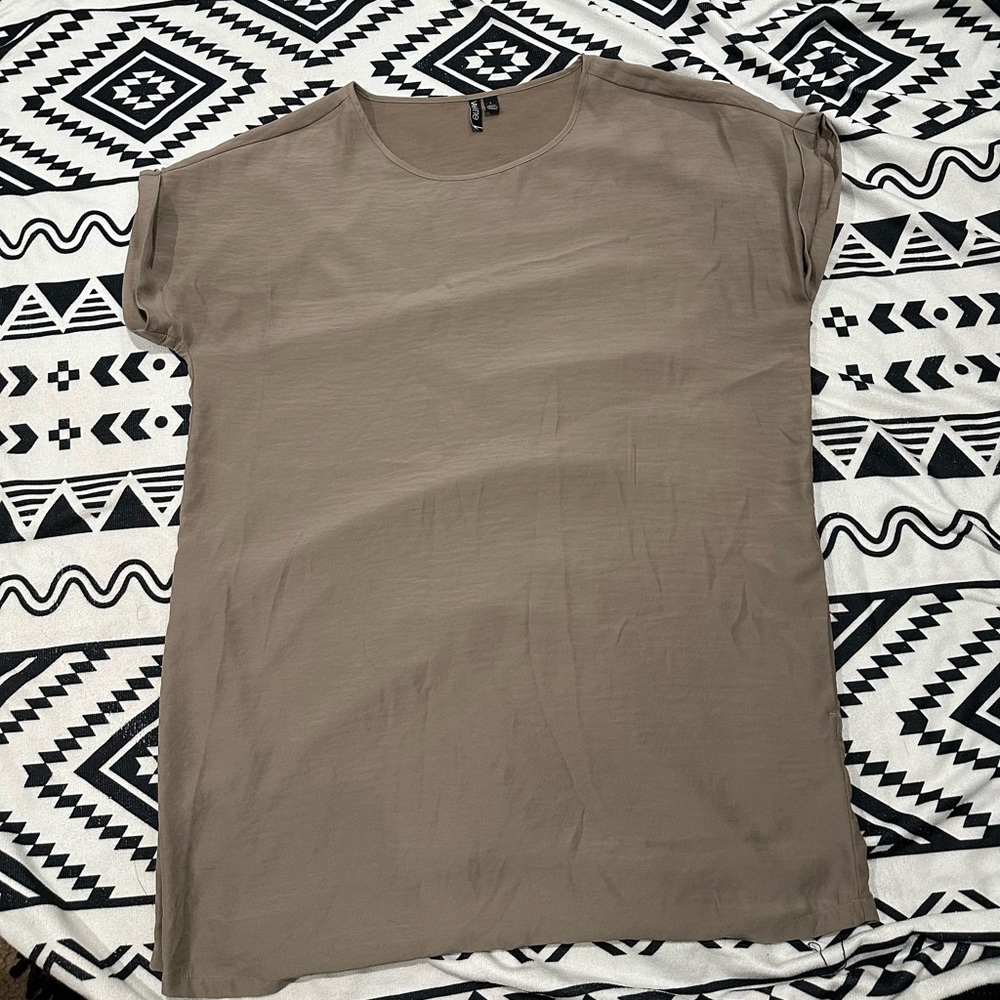 Women's Beige Mini Dress with Pockets